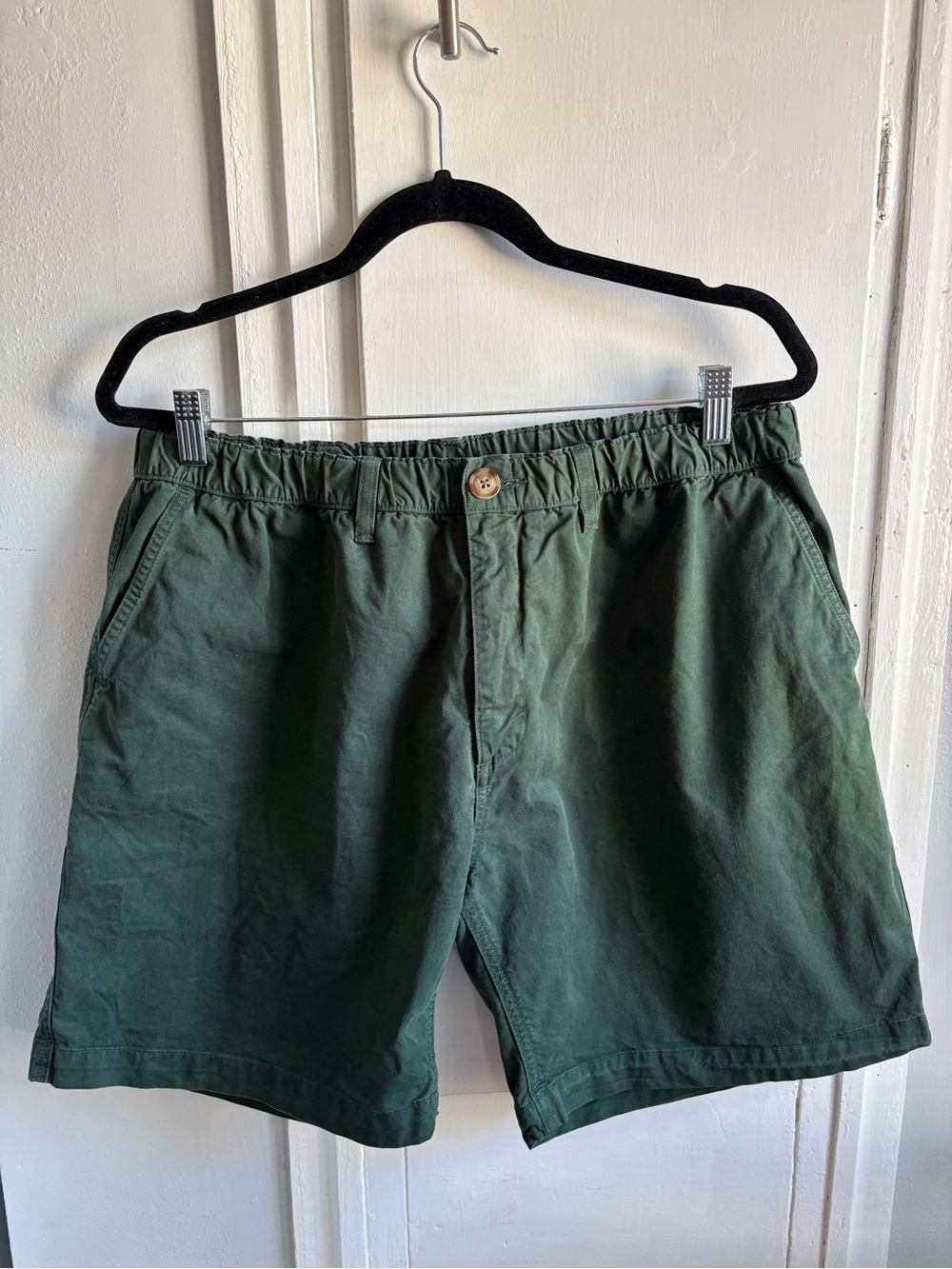 chubbies Deep Green Flat Front Elastic-Waist Shorts